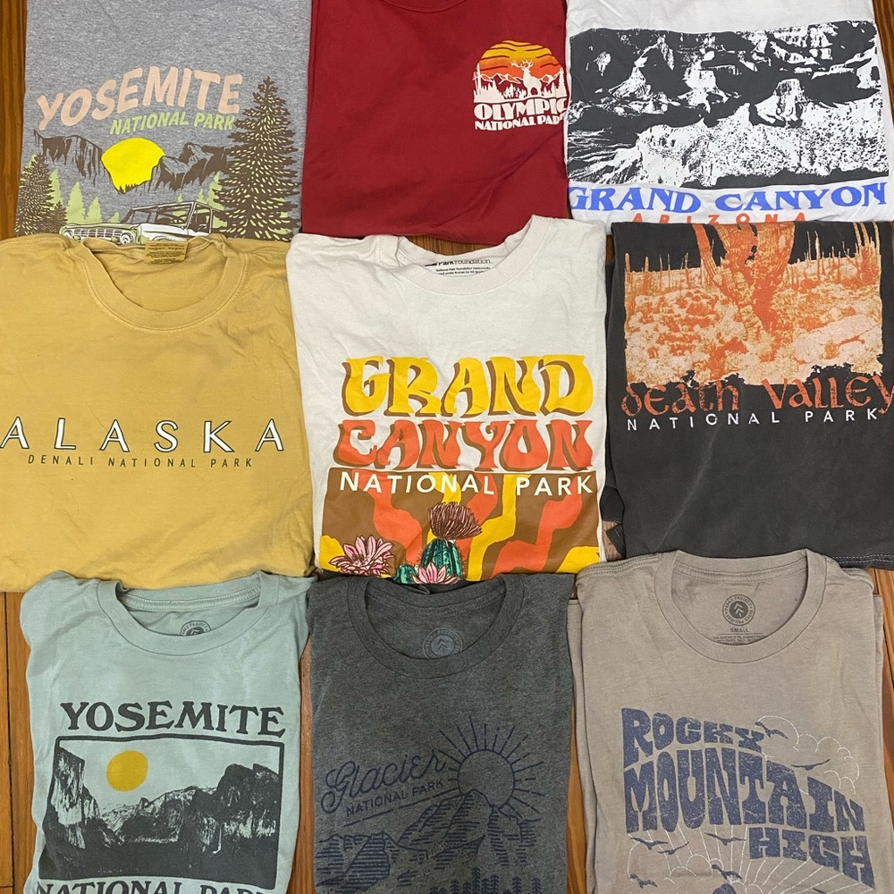 National park 9 nature tees t shirts assorted